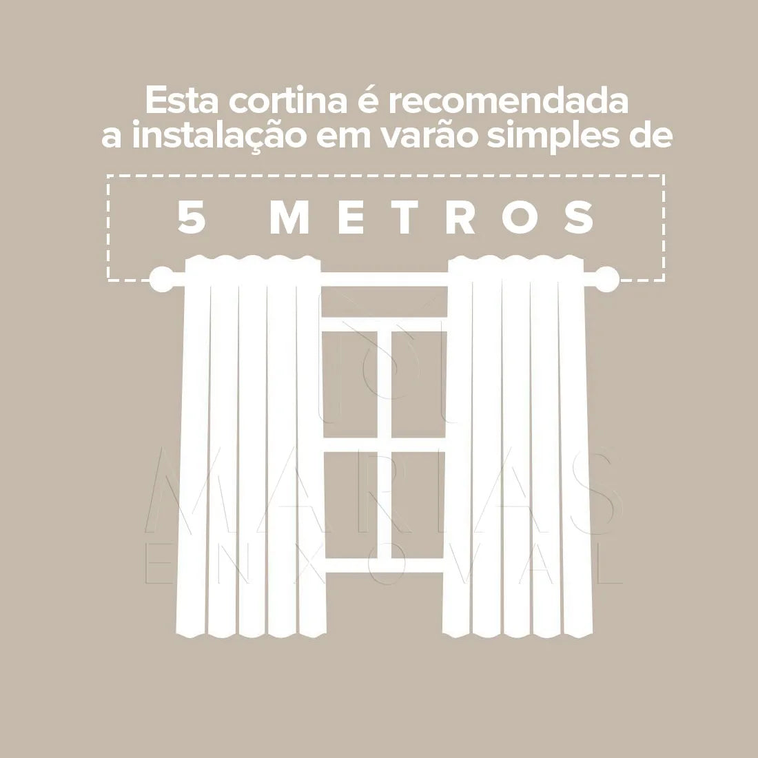 Cortina Blackout Em Tecido Com Voil 6,00m X 2,70m - Marrom