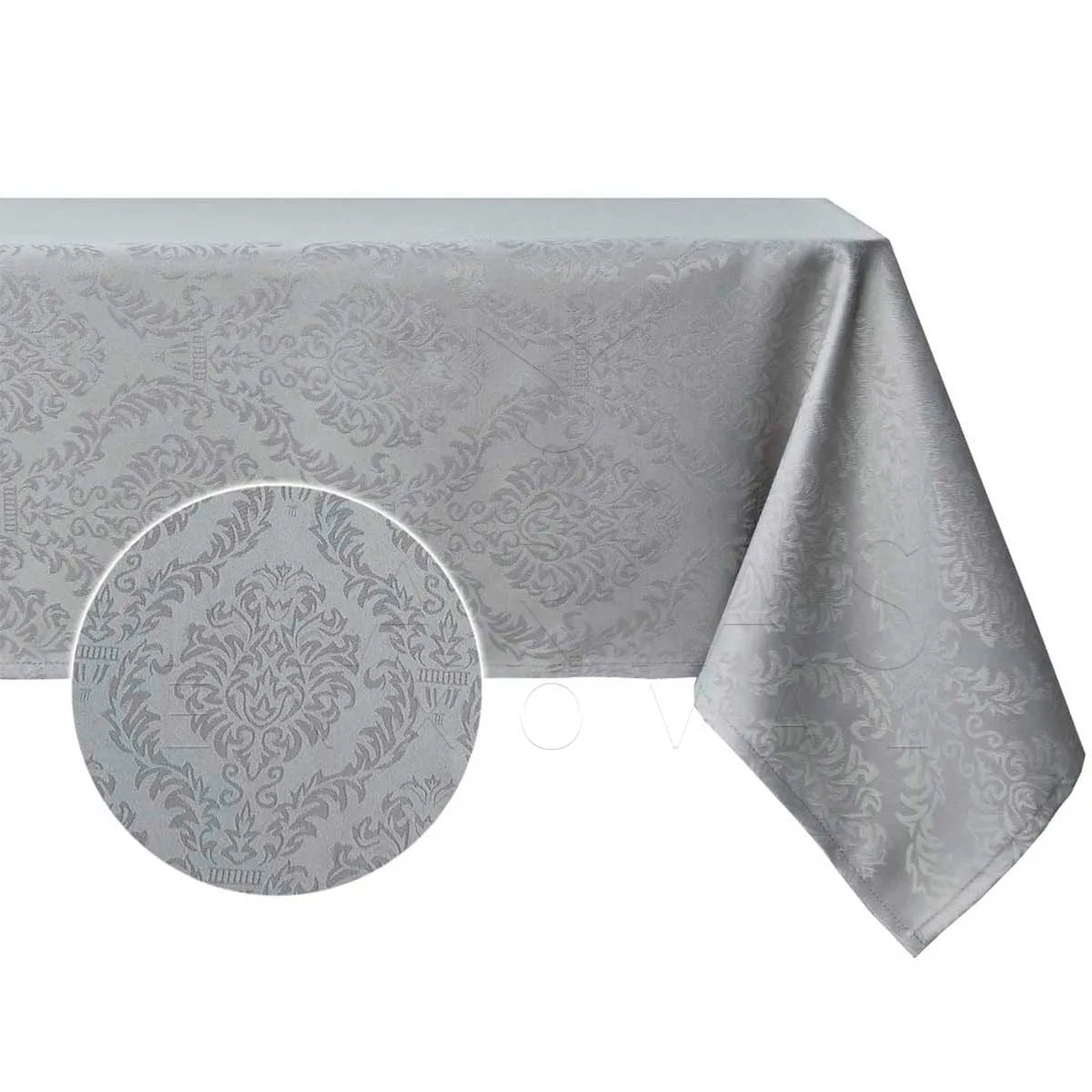 Toalha De Mesa Belga 2,50m X 1,40m - 8 Lugares - Cinza