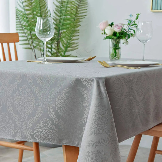 Toalha De Mesa Belga 2,50m X 1,40m - 8 Lugares - Cinza
